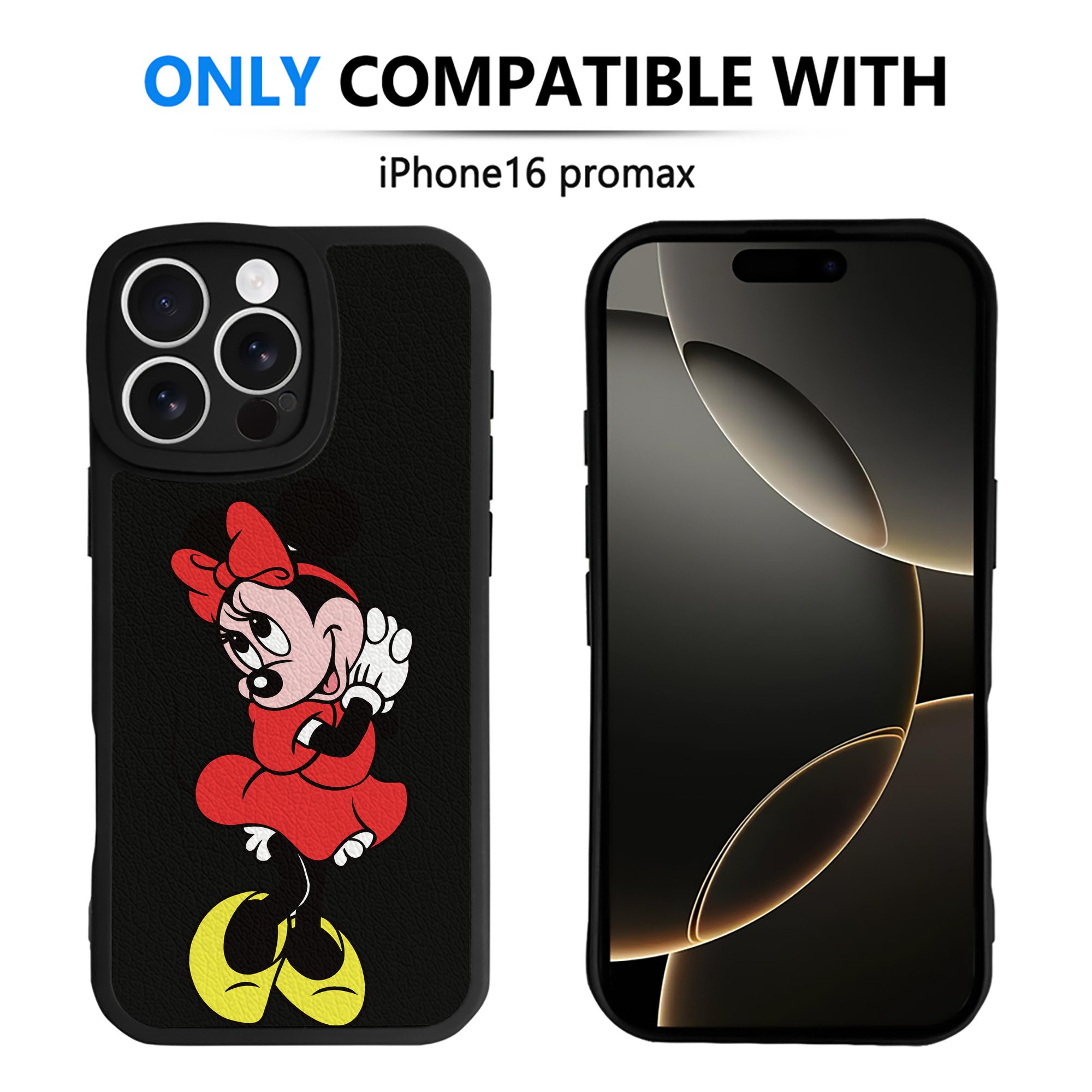 （画像用） ミッキーマウス Mickey Mouse 【iPhone 16シリーズ対応】シリコンスマホケース（レザー調） 材質：シリコン